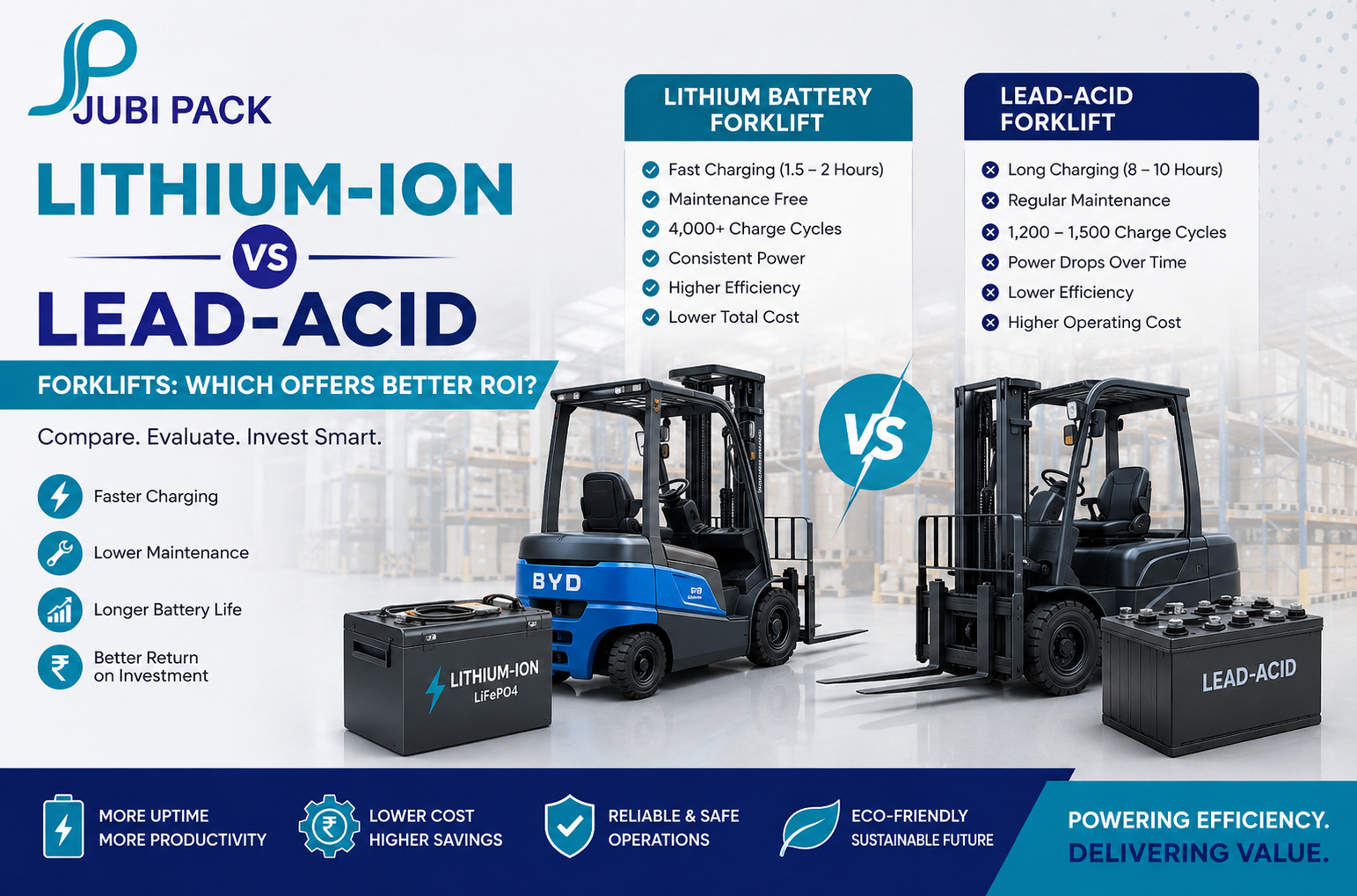 Lithium-Ion Vs Lead-Acid Forklifts: Which Offers Better ROI?